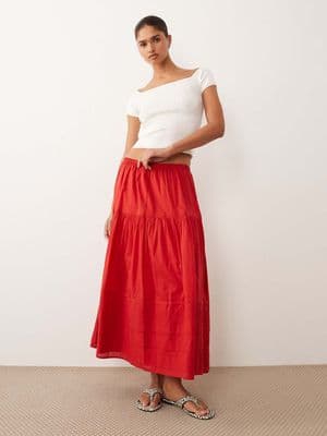 Abercrombie & Fitch tiered maxi skirt