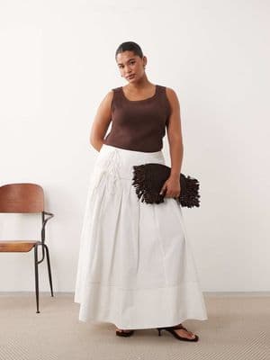 ARRANGE Curve tie front wrap maxi skirt