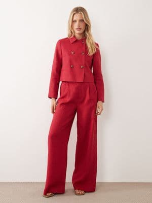 Mango linen mix short jacket