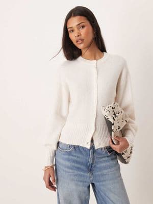 Gina Tricot alpaca and wool short knit cardigan