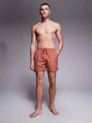 South Beach striped swim shorts