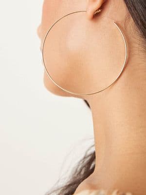 DesignB London 75mm large thin hoop earrings