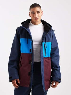 Threadbare zip through ski jacket
