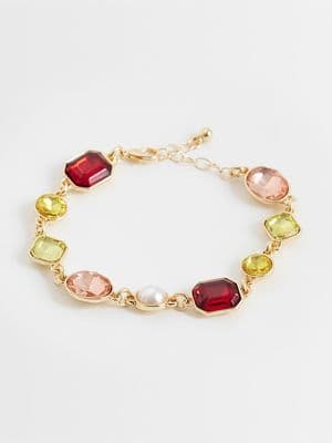 Reclaimed Vintage unisex gem stone bracelet
