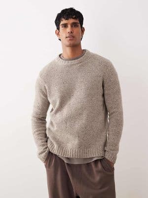 ARKET wool alpaca blend crew neck relaxed fit sweater
