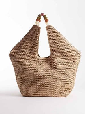 South Beach oversized landscape shoulder tote bag