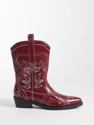 Public Desire Ula embroidered low ankle boots