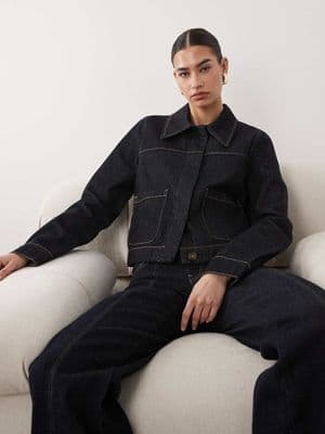 Mango cropped denim jacket