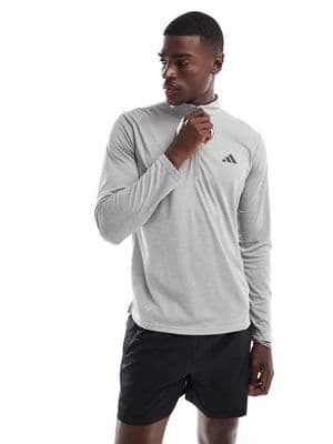 adidas Training Essentials quarter zip long sleeve T-shirt