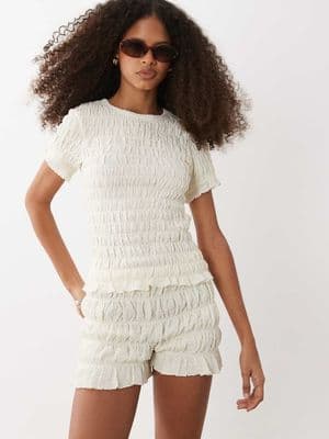 Brave Soul ruched mini shorts