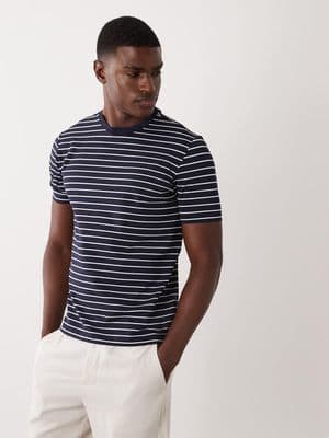Mango performance striped crew neck T-shirt