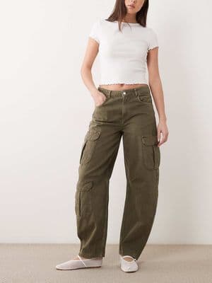 Mango Dilly 100% cotton utility barrel leg jeans