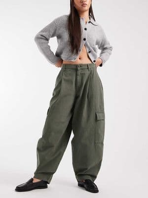 Miss Selfridge balloon leg utility cargo pants