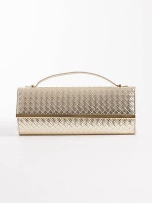 True Decadence woven detail elongated clutch bag