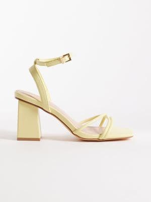 London Rebel Ash strappy mid block heeled sandals