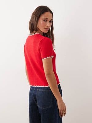 Miss Selfridge short sleeve blanket stitch cardigan