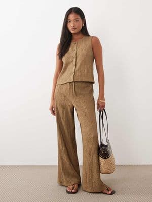 JDY Petite textured tailored pants