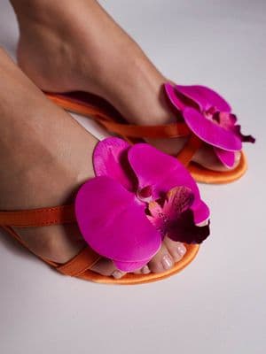 Public Desire Magnolia 3D floral flat sandals