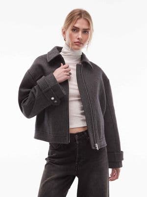 & Other Stories wool rich short twill jacket