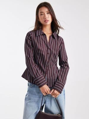Miss Selfridge poplin fitted shirt