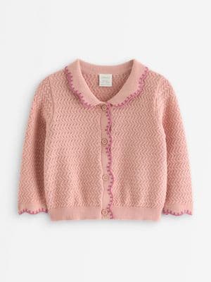 Pattern knit cardigan
