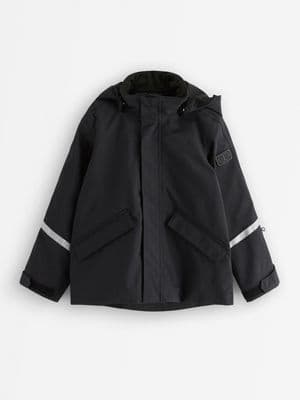 Waterproof shell jacket with adjustable sleeves – Kids Performance Wear Black 1