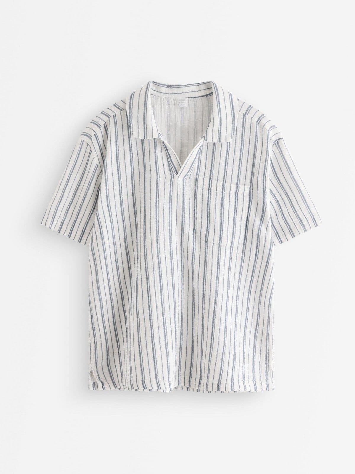 Shirt in cotton gauze Dk Dusty Blue 1