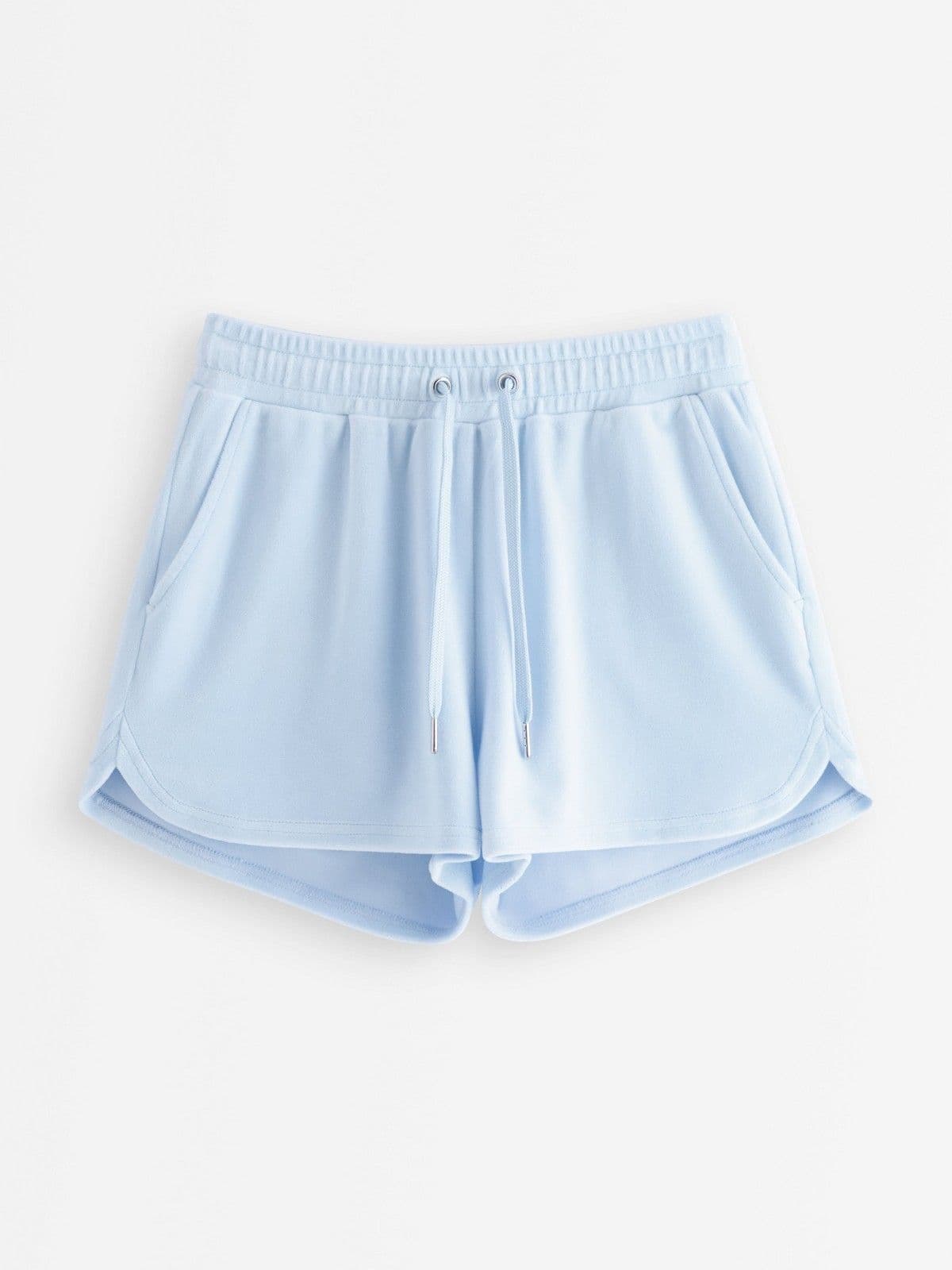 Shorts in velour Light Blue 1