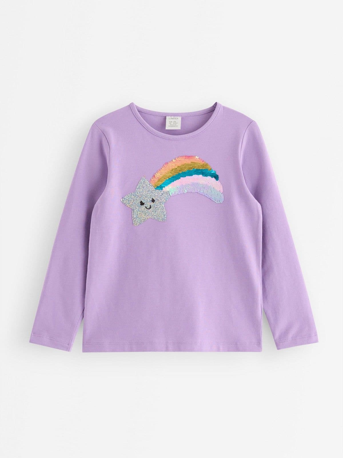 Long-sleeved top with reversible sequins Lilac 1