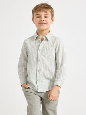 Linen-blend shirt Dusty Green 2