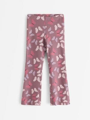 Flared ribbed leggings