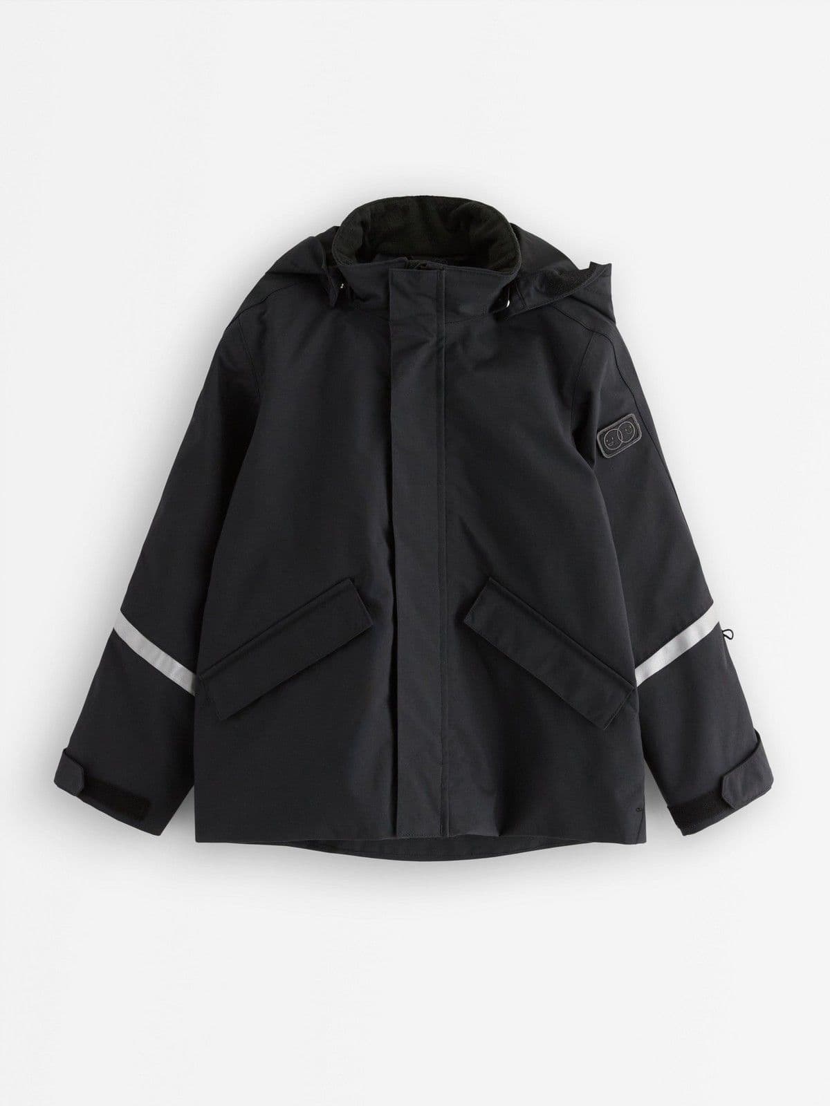 Waterproof shell jacket with adjustable sleeves – Kids Performance Wear Black 1