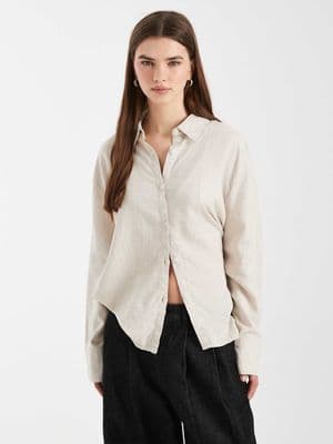 Cotton On haven oversized dad shirt linen blend